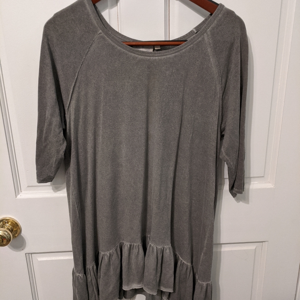 long grey tunic super soft with natural flare